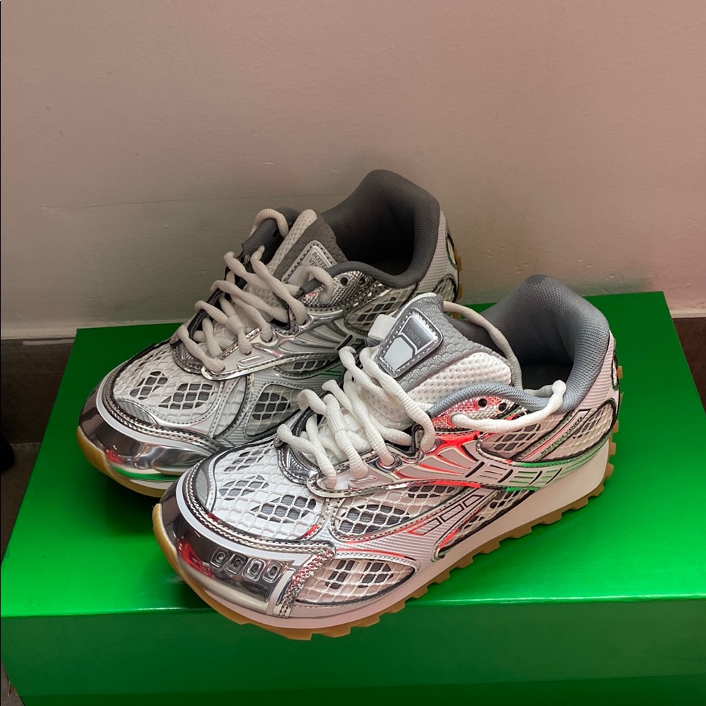 Bottega Veneta Silver Sneakers